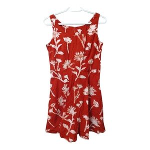 Red Sleeveless Square Neck Mini Sundress